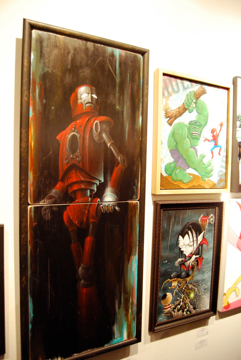 Illustration for article titled Trippy Re-Interpretations of Stan Lee's Comic Book Characters at Art Show